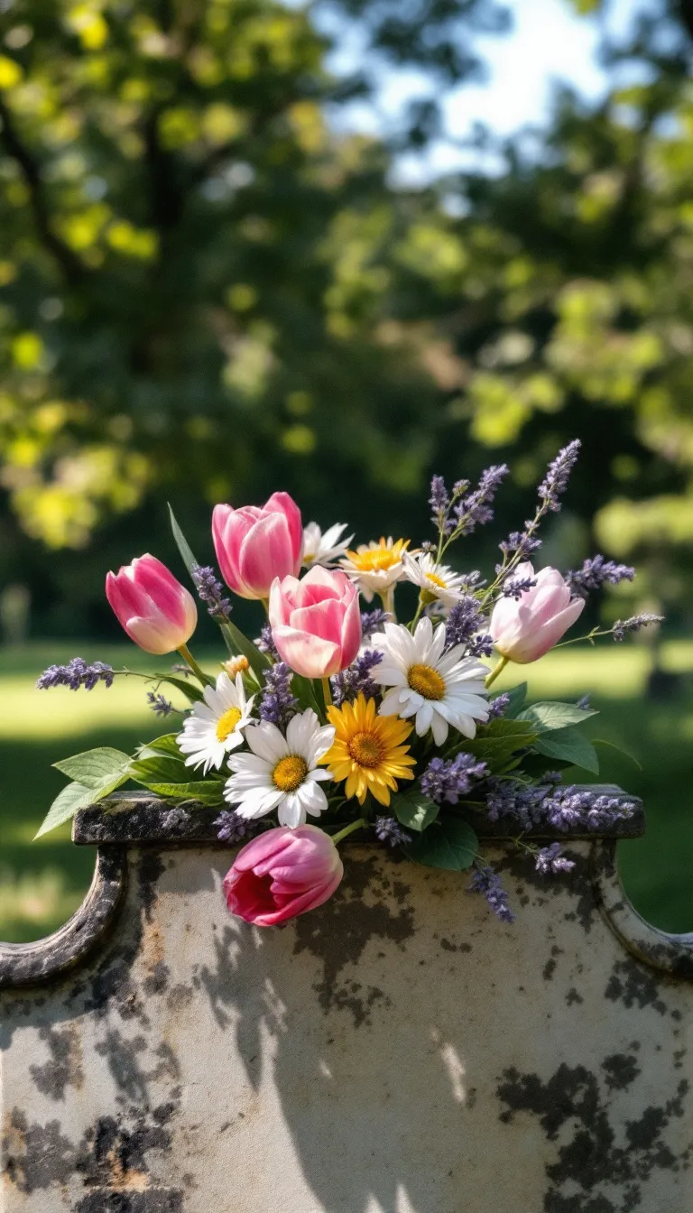 Basis bloemen zoals tulpen, lavendel of margrieten.